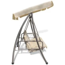 Balancelle D'extérieur Avec Auvent Blanc Sable 3 12 Balancelle D'extérieur Avec Auvent Blanc Sable 3 -Mobilier De Jardin balancelle d exterieur avec auvent blanc sable 3666722184588 1211999
