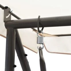 Balancelle D'extérieur Avec Auvent Blanc Sable 2 -Mobilier De Jardin balancelle d exterieur avec auvent blanc sable 8718475709169 1217616