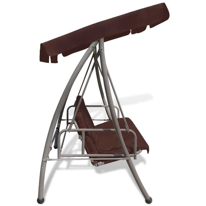 Balancelle D'extérieur Avec Auvent Couleur Café 2 6 Balancelle D'extérieur Avec Auvent Couleur Café 2 – Image 4