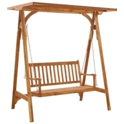 Balancelle De Jardin Avec Auvent Bois D'acacia Solide -Mobilier De Jardin balancelle de jardin avec auvent bois d acacia solide 8719883780320 1219844