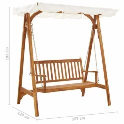 Balancelle De Jardin Avec Auvent Bois D'acacia Solide -Mobilier De Jardin balancelle de jardin avec auvent bois d acacia solide 8719883780320 1219848