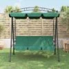 Balancelle De Jardin Avec Auvent Vert 198 Cm Tissu Et Acier -Mobilier De Jardin balancelle de jardin avec auvent vert 198 cm tissu et acier 3666722929981 1503233