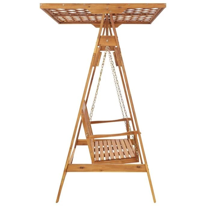 Balancelle De Jardin Avec Treillis Bois D'acacia Solide 5 Balancelle De Jardin Avec Treillis Bois D'acacia Solide – Image 3