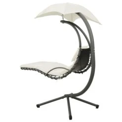 Balancelle De Jardin Crème Et Gris 190x90x200 Cm Tissu -Mobilier De Jardin balancelle de jardin creme et gris 190x90x200 cm tissu 3666722202305 1166773