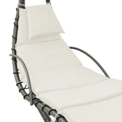 Balancelle De Jardin Crème Et Gris 190x90x200 Cm Tissu -Mobilier De Jardin balancelle de jardin creme et gris 190x90x200 cm tissu 3666722202305 1166774