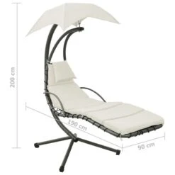 Balancelle De Jardin Crème Et Gris 190x90x200 Cm Tissu -Mobilier De Jardin balancelle de jardin creme et gris 190x90x200 cm tissu 3666722202305 1166777