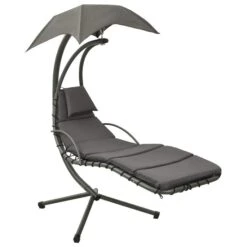 Balancelle De Jardin Gris 190x90x200 Cm Tissu