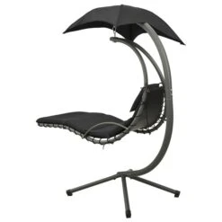 Balancelle De Jardin Noir Et Gris 190x90x200 Cm Tissu -Mobilier De Jardin balancelle de jardin noir et gris 190x90x200 cm tissu 3666722189323 1195981