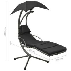Balancelle De Jardin Noir Et Gris 190x90x200 Cm Tissu -Mobilier De Jardin balancelle de jardin noir et gris 190x90x200 cm tissu 3666722189323 1195985