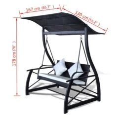 Balancelle De Jardin Résine Tressée Noir 167x130x178 Cm -Mobilier De Jardin balancelle de jardin resine tressee noir 167x130x178 cm 8718475506355 1231567
