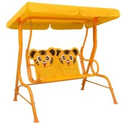 Balancelle Pour Enfants Jaune 115x75x110 Cm Tissu