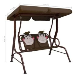 Balancelle Pour Enfants Marron 115x75x110 Cm Tissu -Mobilier De Jardin balancelle pour enfants marron 115x75x110 cm tissu 3666722177931 1220162