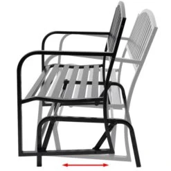 Banc Balançoire En Acier Noir -Mobilier De Jardin banc balancoire en acier noir 3666722181129 1217004