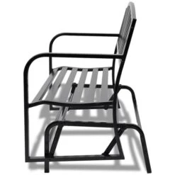 Banc Balançoire En Acier Noir -Mobilier De Jardin banc balancoire en acier noir 3666722181129 1217006