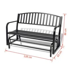 Banc Balançoire En Acier Noir -Mobilier De Jardin banc balancoire en acier noir 3666722181129 1217009