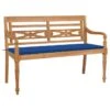 Banc Batavia Avec Coussin Bleu Royal 150 Cm Bois De Teck Massif -Mobilier De Jardin banc batavia avec coussin bleu royal 150 cm bois de teck massif 8720286261156 823259