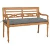 Banc Batavia Avec Coussin Gris 150 Cm Bois De Teck Massif -Mobilier De Jardin banc batavia avec coussin gris 150 cm bois de teck massif 8720286261217 823320