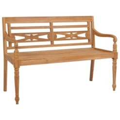 Banc Batavia Avec Coussin Gris 150 Cm Bois De Teck Massif -Mobilier De Jardin banc batavia avec coussin gris 150 cm bois de teck massif 8720286261217 823325
