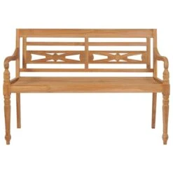Banc Batavia Avec Coussin Gris 150 Cm Bois De Teck Massif -Mobilier De Jardin banc batavia avec coussin gris 150 cm bois de teck massif 8720286261217 823326