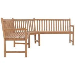 Banc D'angle De Jardin 202x202x90 Cm Bois De Teck Solide