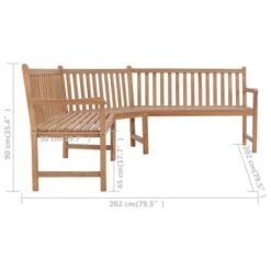 Banc D'angle De Jardin 202x202x90 Cm Bois De Teck Solide -Mobilier De Jardin banc d angle de jardin 202x202x90 cm bois de teck solide 8718475713968 979700