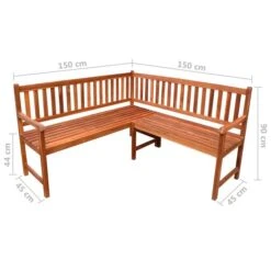 Banc D'angle De Jardin Avec Coussins 150cm Bois D'acacia Massif 14 -Mobilier De Jardin banc d angle de jardin avec coussins 150cm bois d acacia massif 3666722419079 838566