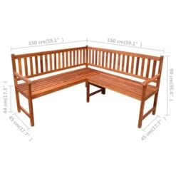 Banc D'angle De Jardin Avec Coussins 150cm Bois D'acacia Massif 12 -Mobilier De Jardin banc d angle de jardin avec coussins 150cm bois d acacia massif 3666722419130 838494