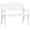 Banc De Jardin 102 Cm Aluminium Coulé Blanc