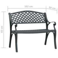 Banc De Jardin 102 Cm Aluminium Coulé Noir -Mobilier De Jardin banc de jardin 102 cm aluminium coule noir 3666722171878 1227640