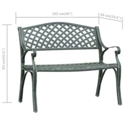 Banc De Jardin 102 Cm Aluminium Coulé Vert -Mobilier De Jardin banc de jardin 102 cm aluminium coule vert 3666722171908 1227619