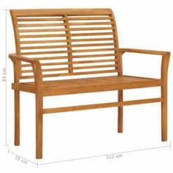 Banc De Jardin 112 Cm Bois De Teck Solide 13 Banc De Jardin 112 Cm Bois De Teck Solide -Mobilier De Jardin banc de jardin 112 cm bois de teck solide 3666722526579 556299