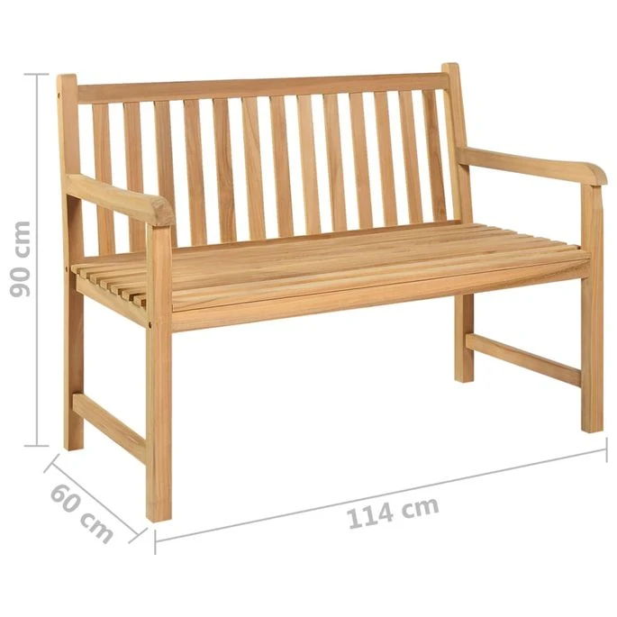 Banc De Jardin 114 Cm Bois De Teck Solide 8 Banc De Jardin 114 Cm Bois De Teck Solide – Image 6