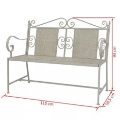 Banc De Jardin 115 Cm Acier Gris -Mobilier De Jardin banc de jardin 115 cm acier gris 3666722328883 975468