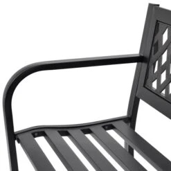 Banc De Jardin 118 Cm Acier Noir -Mobilier De Jardin banc de jardin 118 cm acier noir 3666722331012 974031