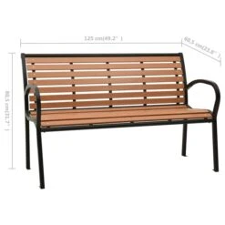 Banc De Jardin 125 Cm Acier Et WPC Noir Et Marron -Mobilier De Jardin banc de jardin 125 cm acier et wpc noir et marron 3666722617260 941129
