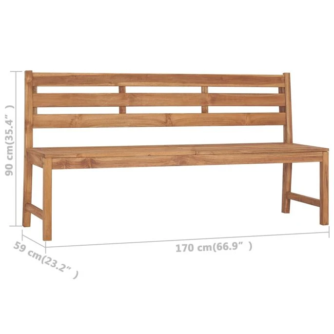 Banc De Jardin 170 Cm Bois De Teck Solide 8 Banc De Jardin 170 Cm Bois De Teck Solide – Image 6