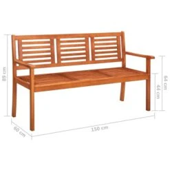 Banc De Jardin 3 Places Avec Coussin 150 Cm Bois D'eucalyptus 18 -Mobilier De Jardin banc de jardin 3 places avec coussin 150 cm bois d eucalyptus 8720286233986 814844