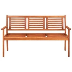 Banc De Jardin 3 Places Avec Coussin 150 Cm Bois D'eucalyptus 6 -Mobilier De Jardin banc de jardin 3 places avec coussin 150 cm bois d eucalyptus 8720286234020 814881