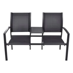 Banc De Jardin à 2 Places 131 Cm Acier Et Textilène Noir -Mobilier De Jardin banc de jardin a 2 places 131 cm acier et textilene noir 3666722413145 847786