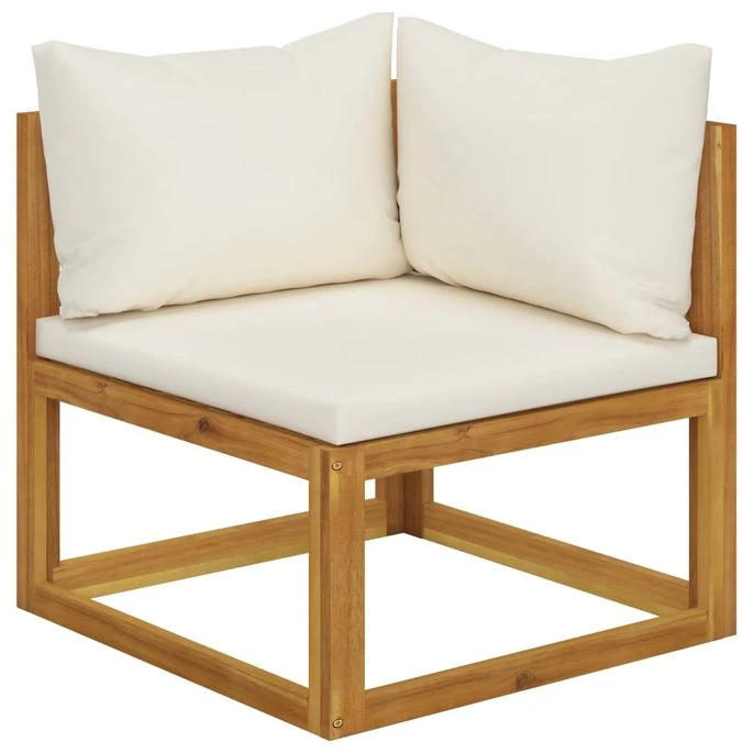 Banc De Jardin à 2 Places Avec Coussins Blanc Crème 4 Banc De Jardin à 2 Places Avec Coussins Blanc Crème – Image 2