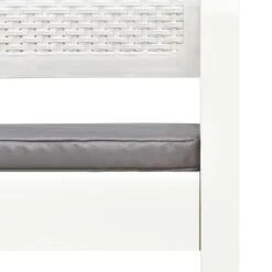 Banc De Jardin à 2 Places Et Coussins 120 Cm Plastique Blanc -Mobilier De Jardin banc de jardin a 2 places et coussins 120 cm plastique blanc 3666722529228 552871