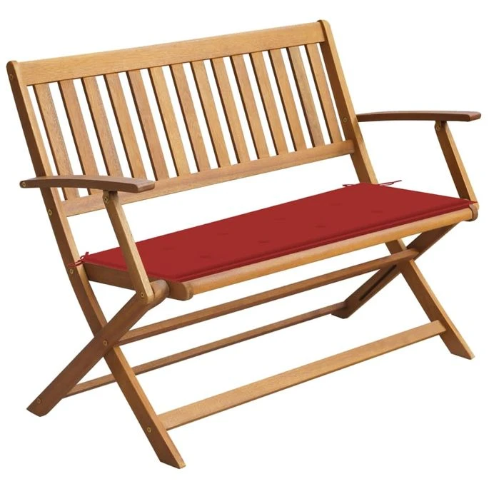 Banc De Jardin Avec Coussin 120 Cm Bois D'acacia Massif 2 3 Banc De Jardin Avec Coussin 120 Cm Bois D'acacia Massif 2