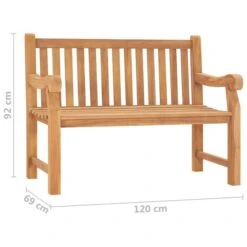 Banc De Jardin Avec Coussin 120 Cm Bois De Teck Massif 5 -Mobilier De Jardin banc de jardin avec coussin 120 cm bois de teck massif 8720286268995 831356