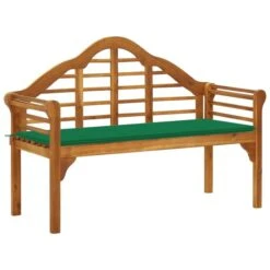 Banc De Jardin Avec Coussin 135 Cm Bois D'acacia Massif 2