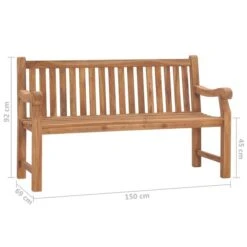 Banc De Jardin Avec Coussin 150 Cm Bois De Teck Massif 12 -Mobilier De Jardin banc de jardin avec coussin 150 cm bois de teck massif 8720286269169 831560
