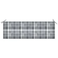 Banc De Jardin Avec Coussin à Carreaux Gris 150 Cm Teck Massif 2 -Mobilier De Jardin banc de jardin avec coussin a carreaux gris 150 cm teck massif 8720286267769 830592