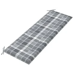 Banc De Jardin Avec Coussin à Carreaux Gris 150 Cm Teck Massif 2 -Mobilier De Jardin banc de jardin avec coussin a carreaux gris 150 cm teck massif 8720286267769 830593