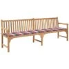 Banc De Jardin Avec Coussin à Carreaux Rouge 240 Cm Teck Massif -Mobilier De Jardin banc de jardin avec coussin a carreaux rouge 240 cm teck massif 3666722870368 830837