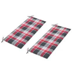 Banc De Jardin Avec Coussin à Carreaux Rouge 240 Cm Teck Massif -Mobilier De Jardin banc de jardin avec coussin a carreaux rouge 240 cm teck massif 3666722870368 830841