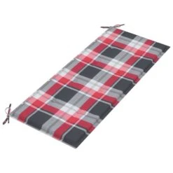 Banc De Jardin Avec Coussin à Carreaux Rouge 240 Cm Teck Massif -Mobilier De Jardin banc de jardin avec coussin a carreaux rouge 240 cm teck massif 3666722870368 830842